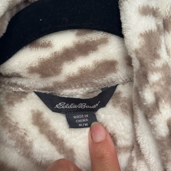 Eddie Bauer Cozy Brown and Cream Patterned Pullover Sweater Size Medium Womens - Picture 5 of 7